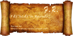 Fábián Rezső névjegykártya