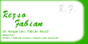 rezso fabian business card